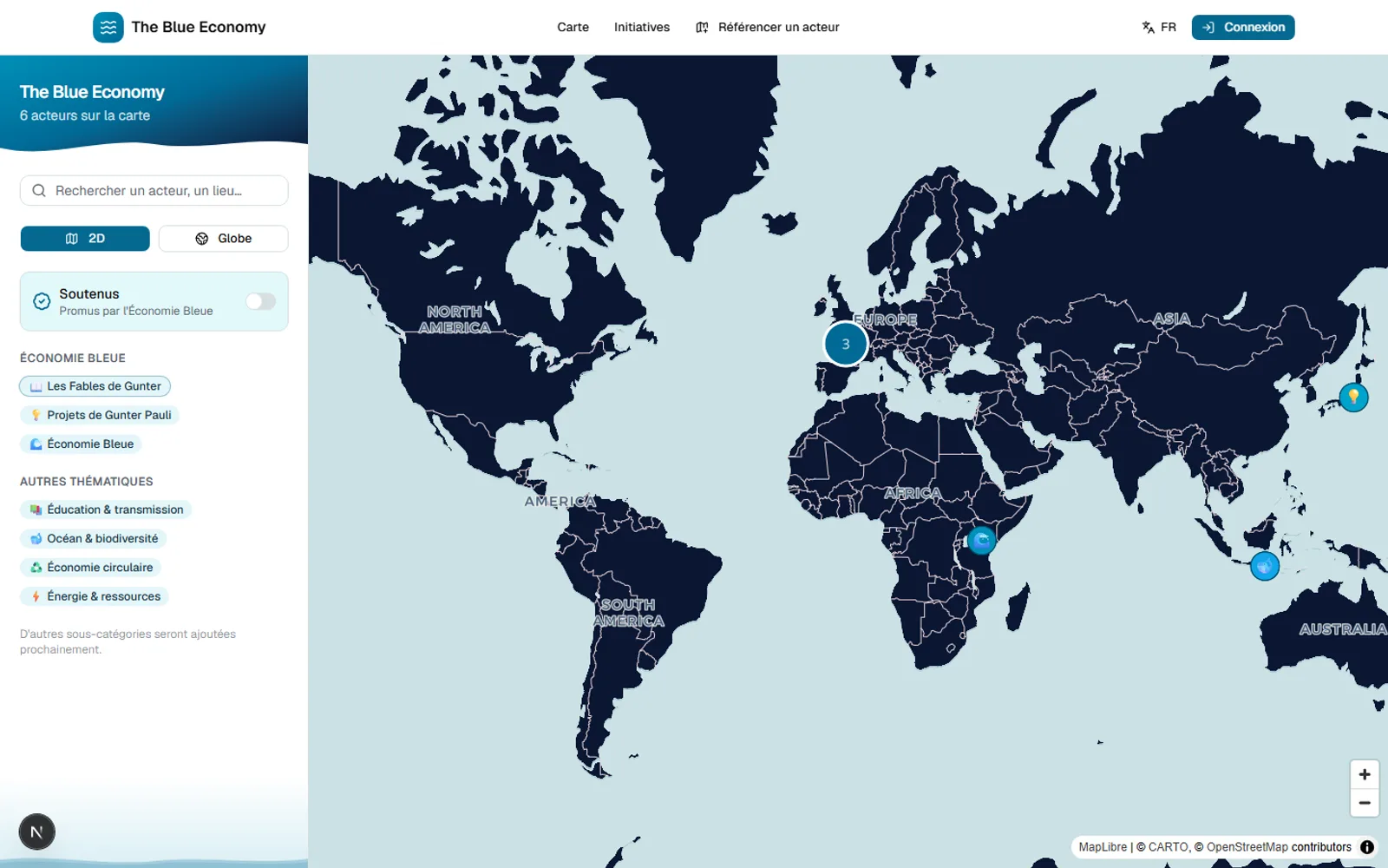The Blue Economy — carte mondiale interactive des acteurs de l'économie bleue